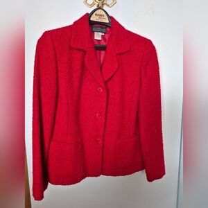 VTG Herman Geist Women's Red Wool Blazer